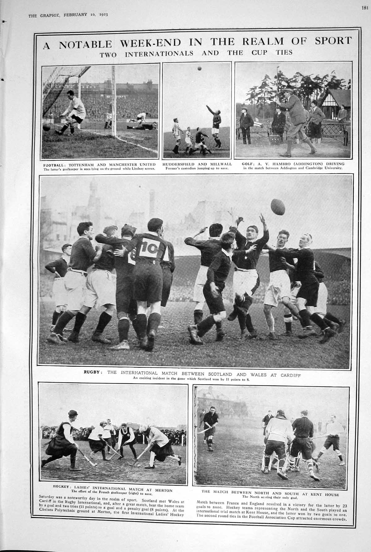 Old 1923 Sport Football Golf Rugby Hockey Lakeland Otter Devotees Hor 20th