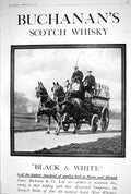Old 1923 Buchanan Whisky Scotch Black White James Horses Carriage Mal 20th