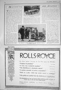Old Print 1923 Rolls-Royce Six-Cylinder Tourer Lanchester Vauxhall Alvear 20th