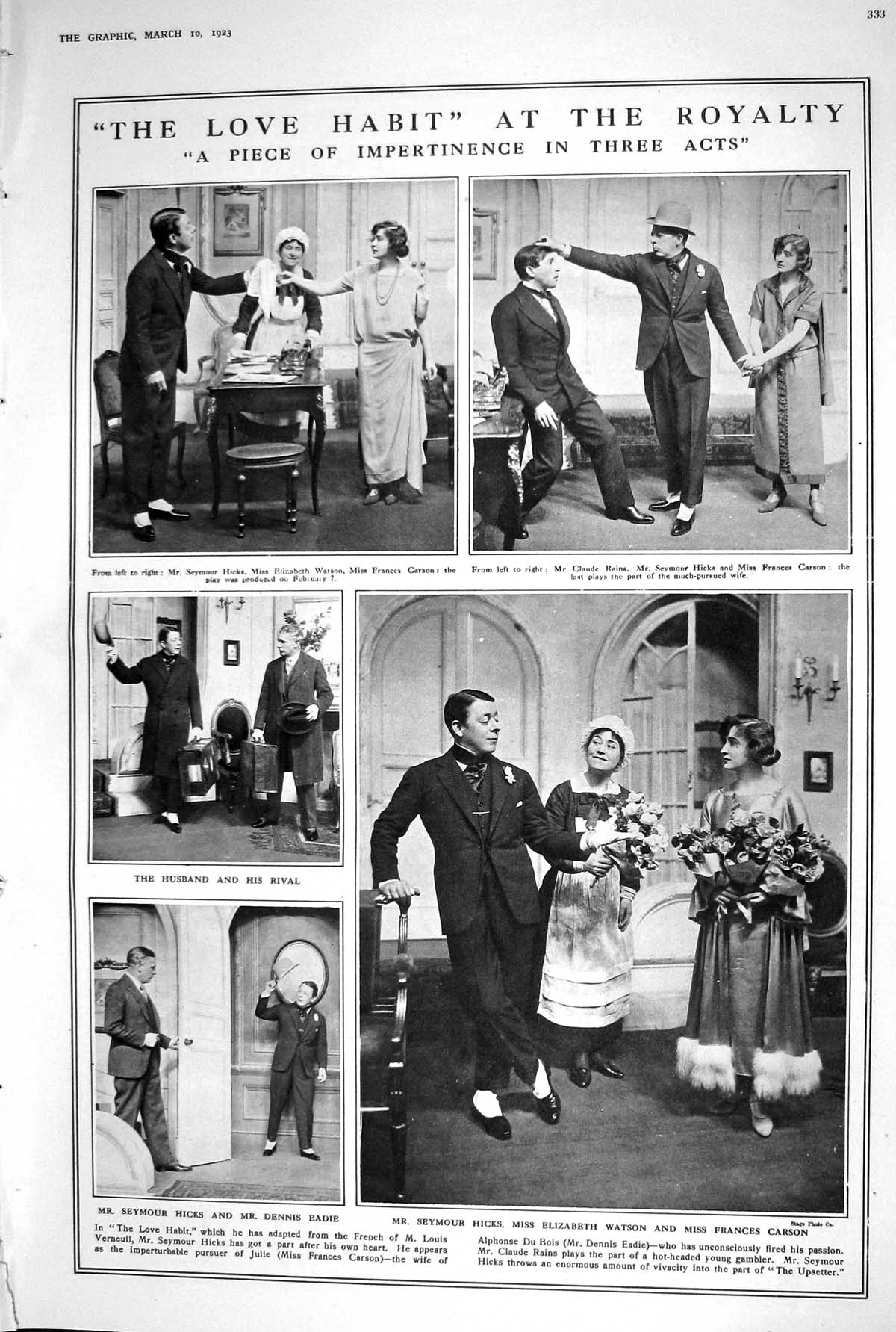 Old 1923 Theatre Love Habit Fashion Frills Frivolities Frock Dorat Ol 20th