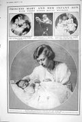 Old 1923 Princess Mary Son Victoria Alexandra Queen Children Coat Arm 20th