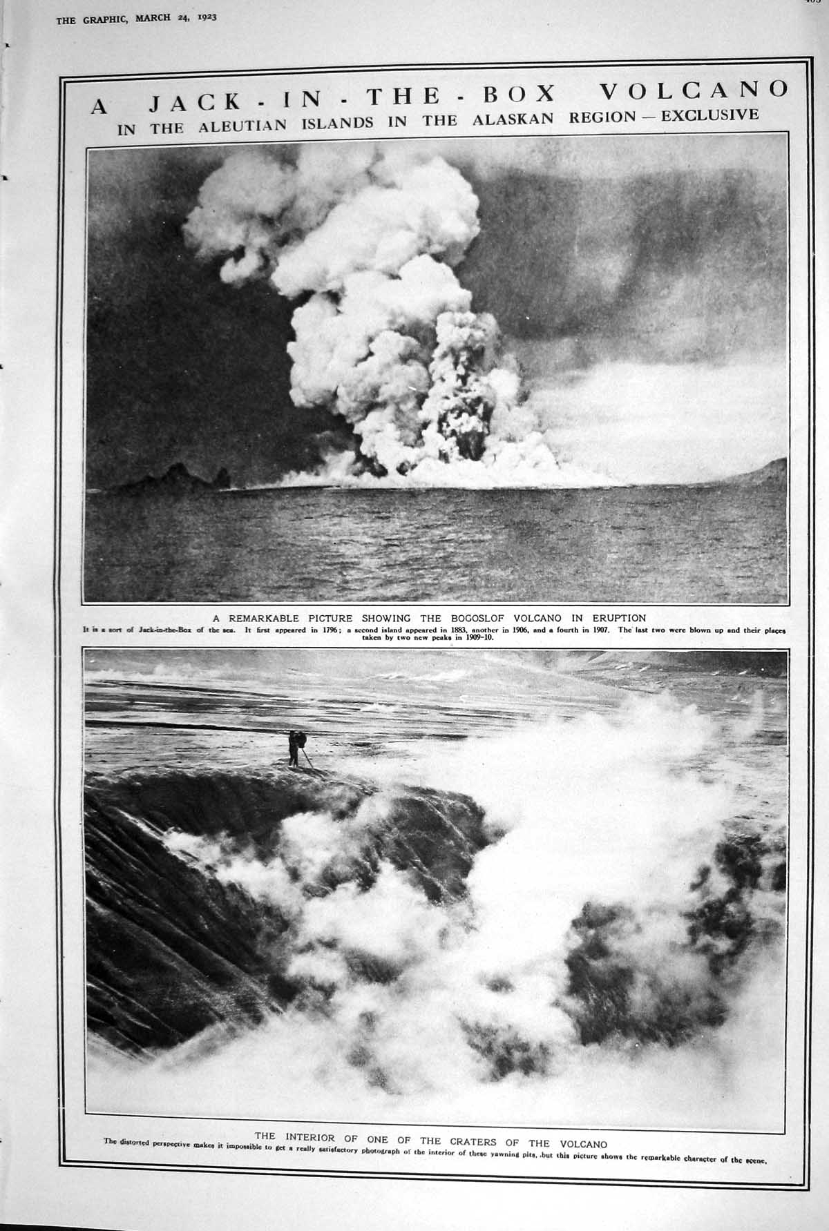 Old 1923 Volcano Aleutian Islands Bogoslop Eruption Lambing Fox Pine- 20th