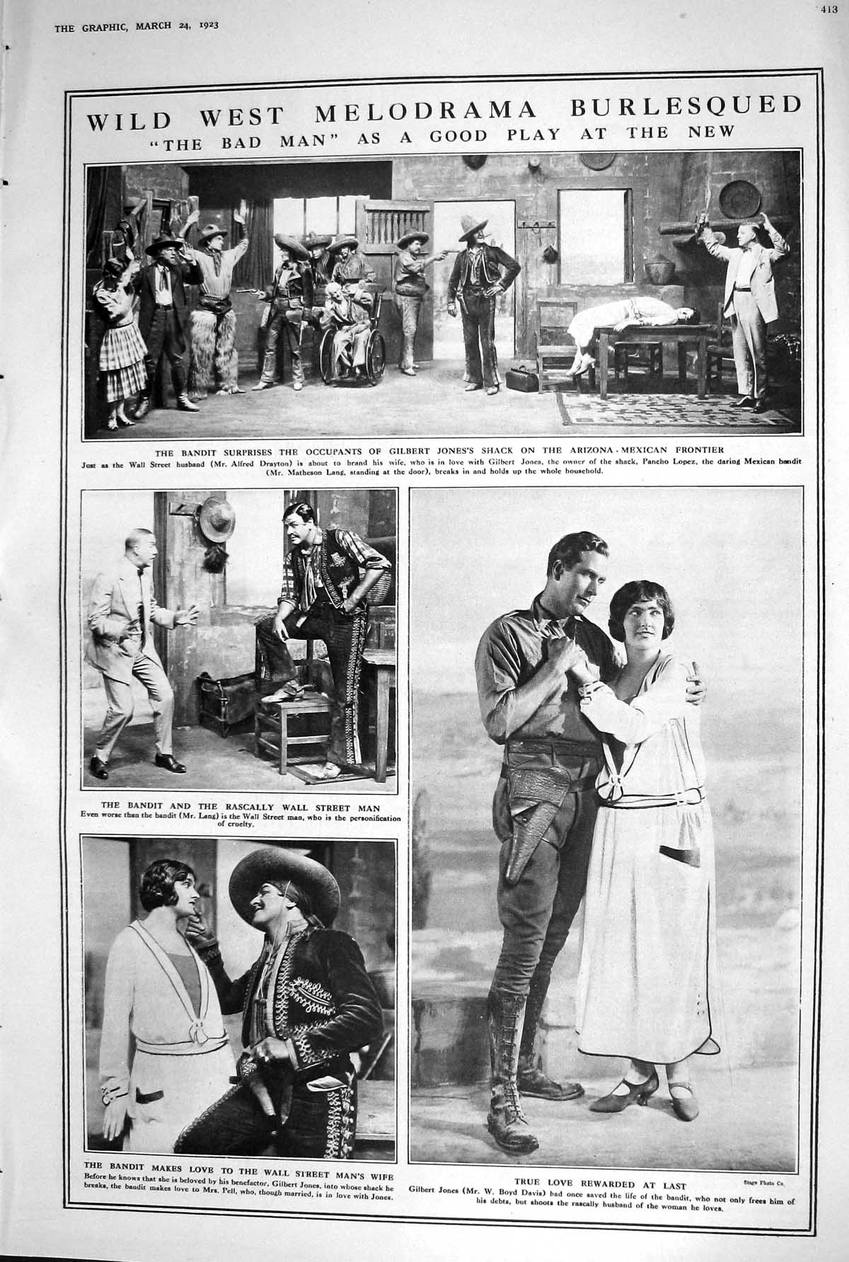 Old 1923 Play Bad Man Theatre Grand National Horses Spadah Chin Buzza 20th