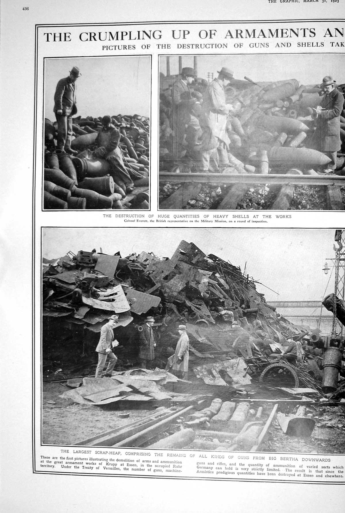 Old 1923 Krupps Works Essen Destruction Guns Shells Armaments Scrap-H 20th