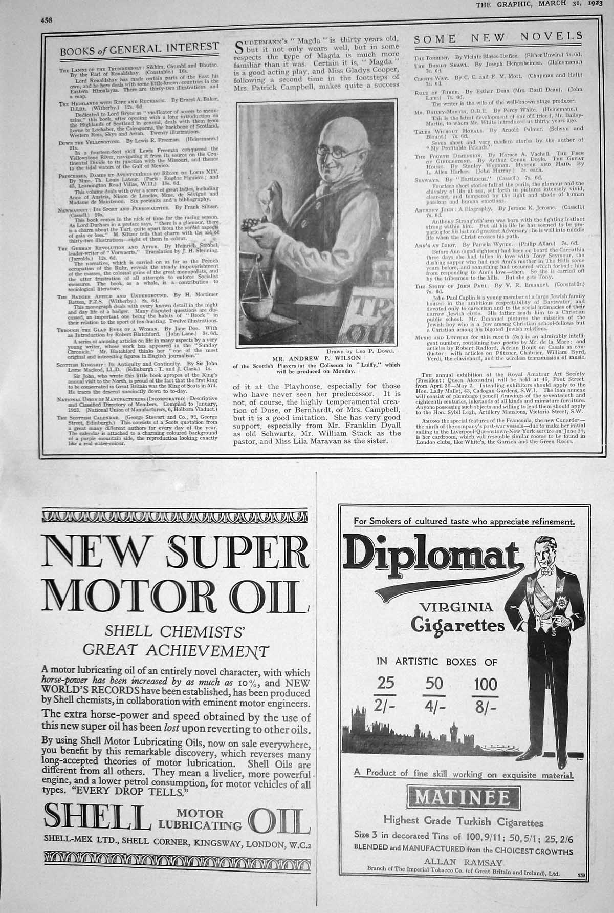 Old 1923 Diplomat Virginia Cigarettes Matinee Turkish Motor Oil Shell 20th