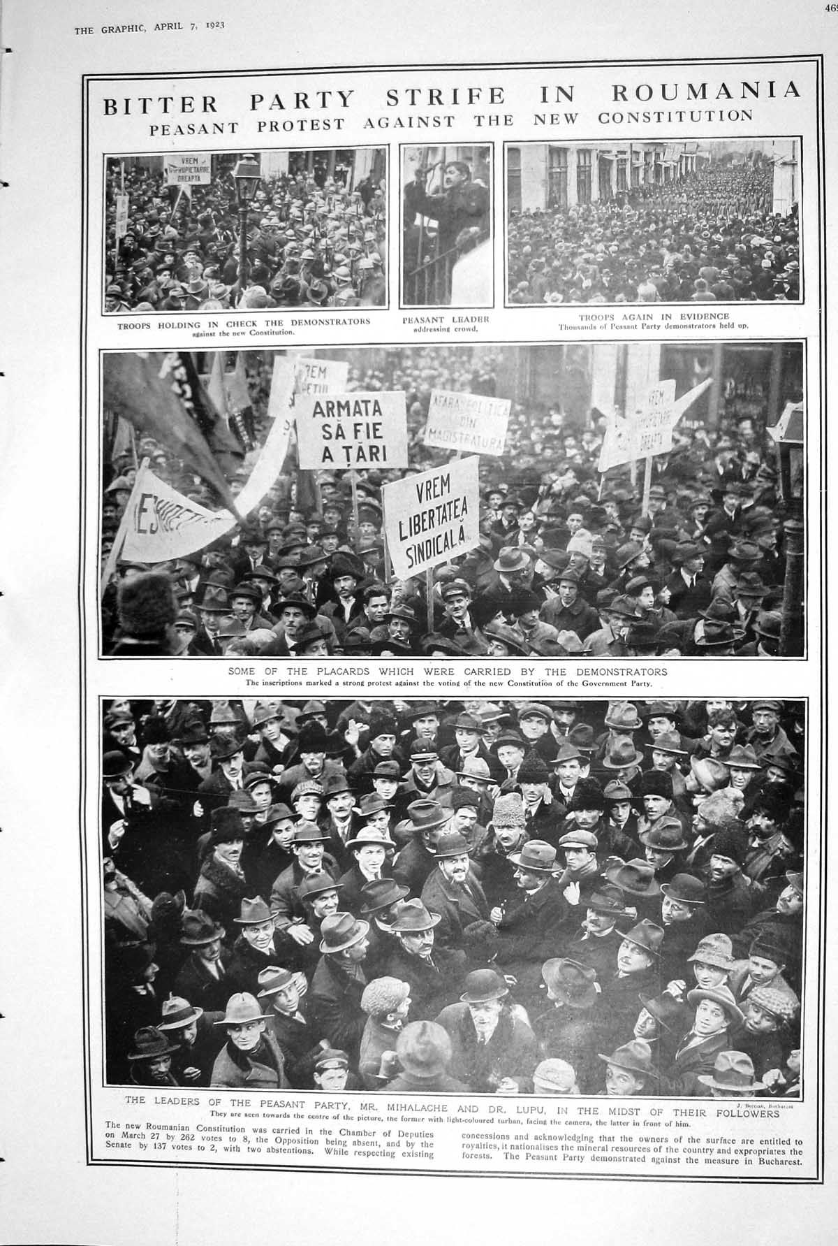 Old 1923 Roumania Peasant Protest Krupps Annealing Furnace Destroyed 20th