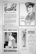 Antique Print 1923 Beechams Pills Marshall Snelgrove Golf Bag GFlake Cigare