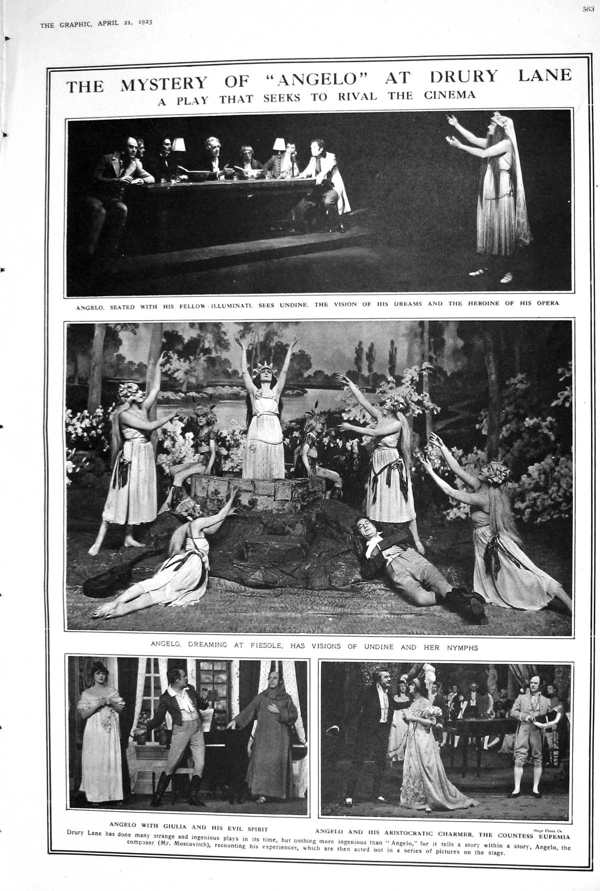 Old 1923 Angelo Drury Lane Theatre Play Fashion Frills Frivolities Th 20th