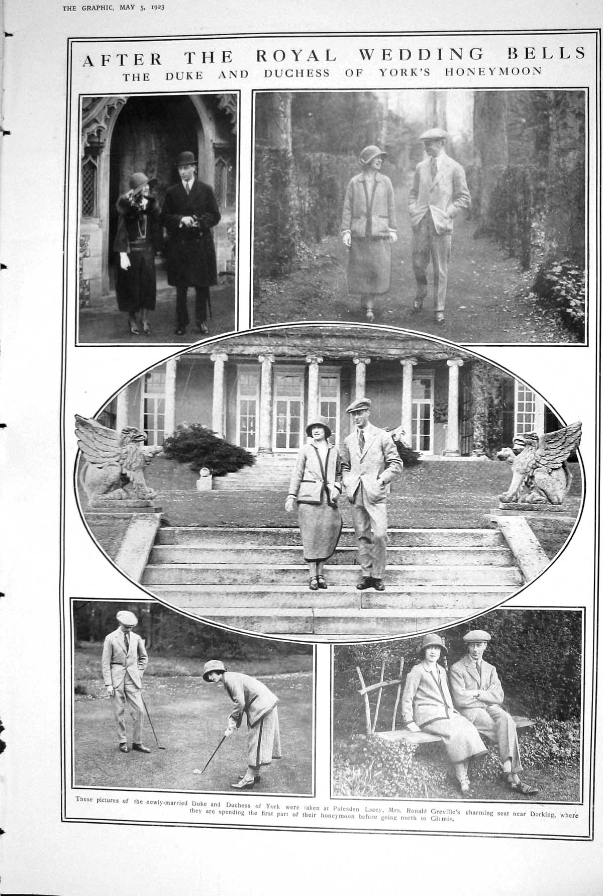 Old Print 1923 Duke Duchess York Honeymoon May Day Southampton Stretford 20th