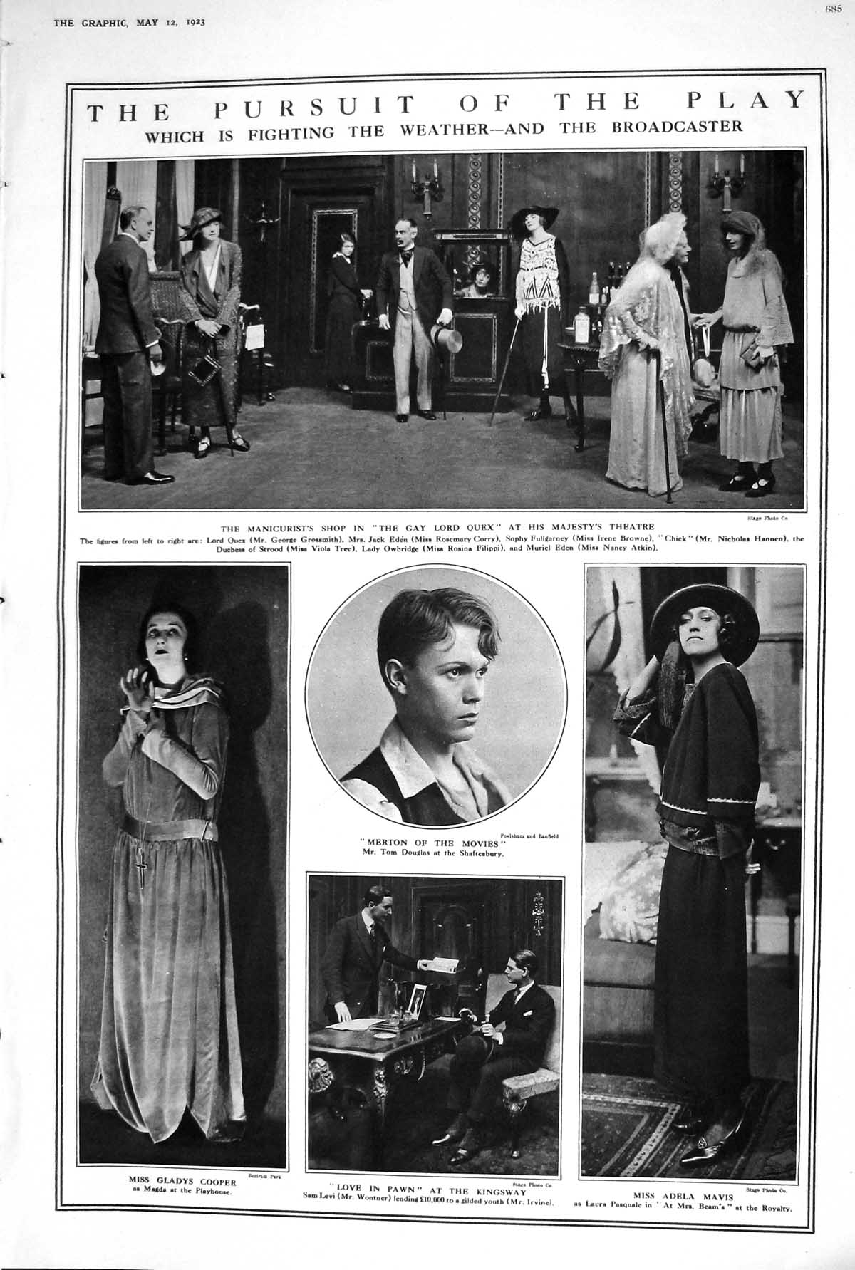 Old 1923 Play Theatre Gay Lord Quex Dawson Scott May Sinclair Love Pa 20th
