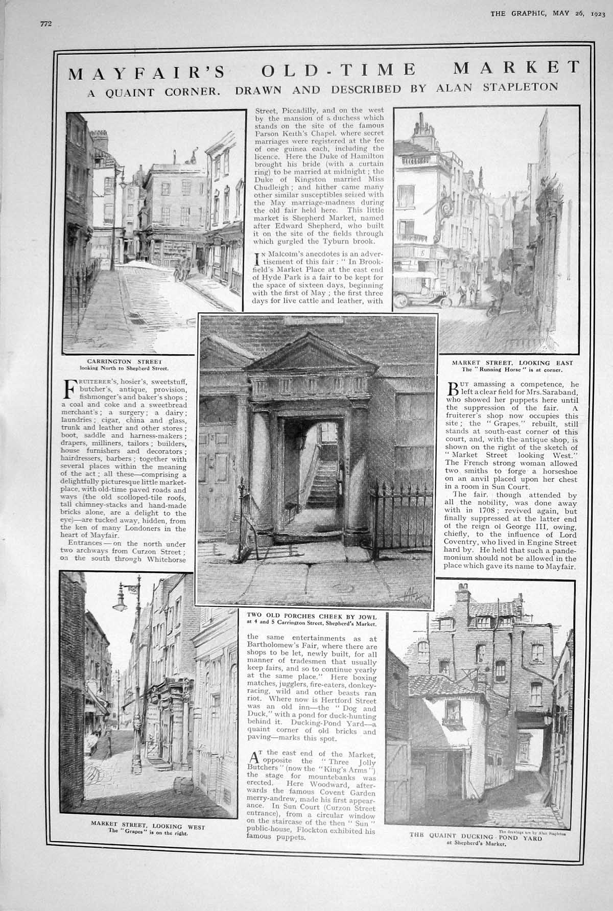 Old 1923 Mayfairs Market Carrington Street Porches John Haig Whisky H 20th