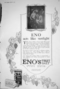 Antique Old Print 1923 Enos Fruit Salt Effervescent Saline Thirst-Quencher 20th