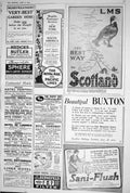 Old 1923 Scotland Map Royal Mail Pacific Lines Steam Buxton Sani-Flus 20th