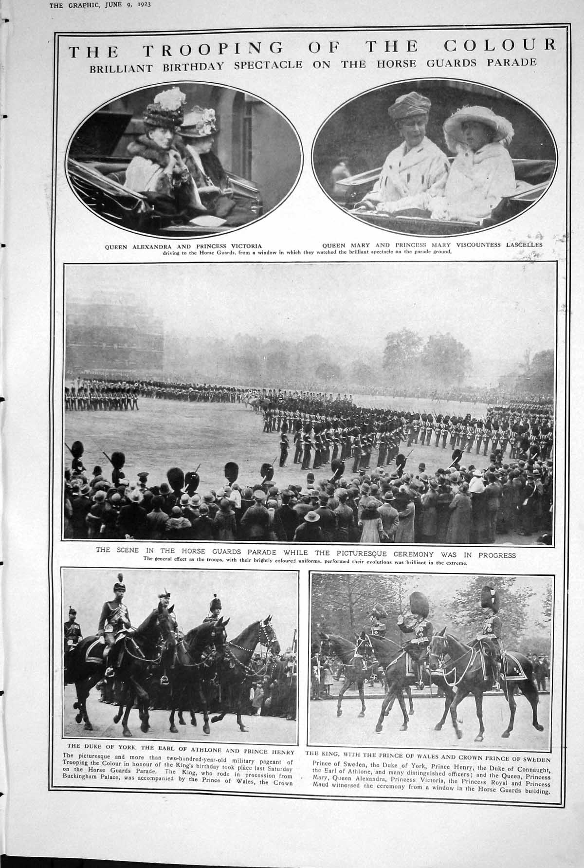 Old 1923 Horse Gaurds Parade Princess Queen Alexandra Victoria Mary L 20th