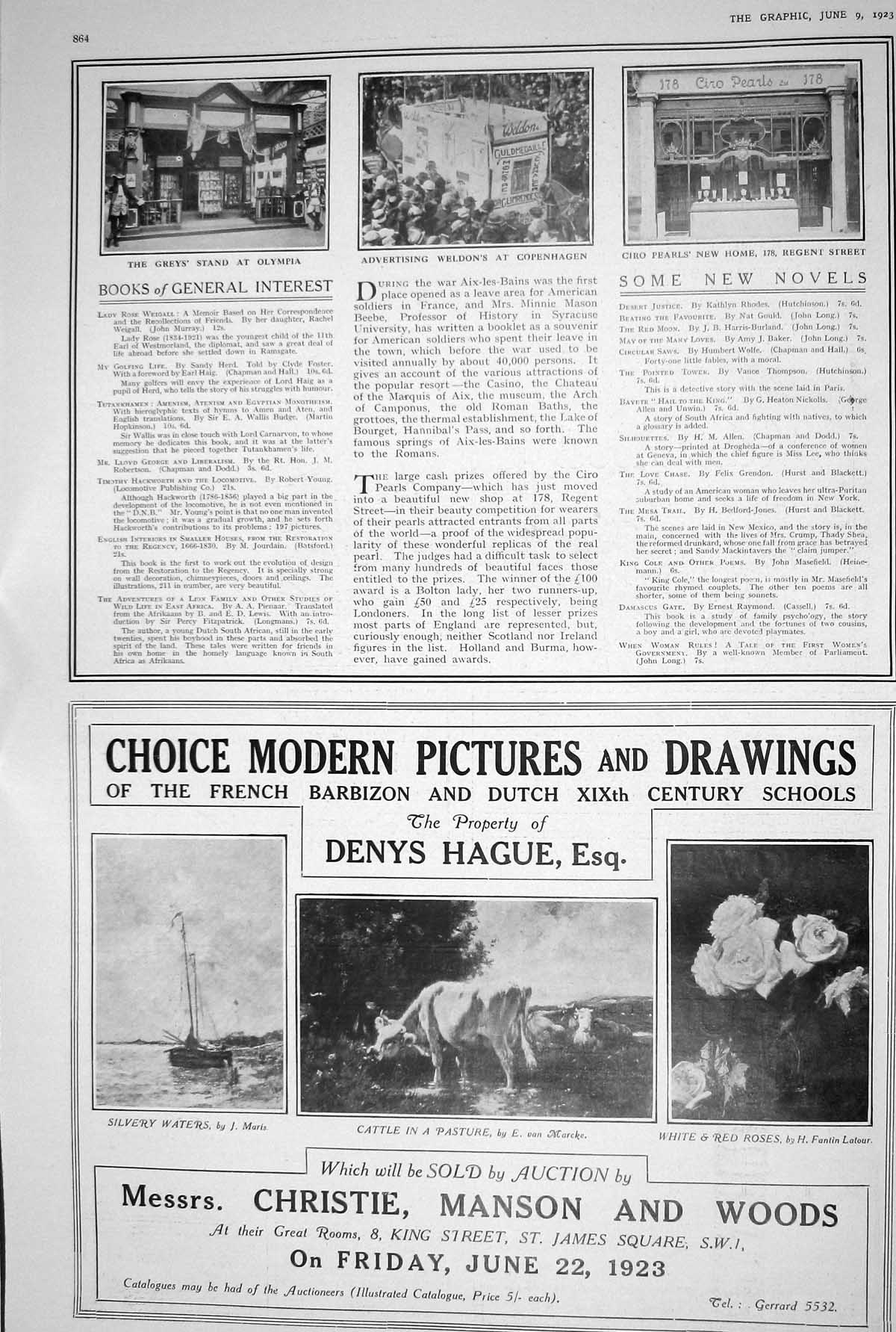 Old 1923 Greys Stand Olympia Weldons Copenhagen Ciro Pearls Pictures 20th