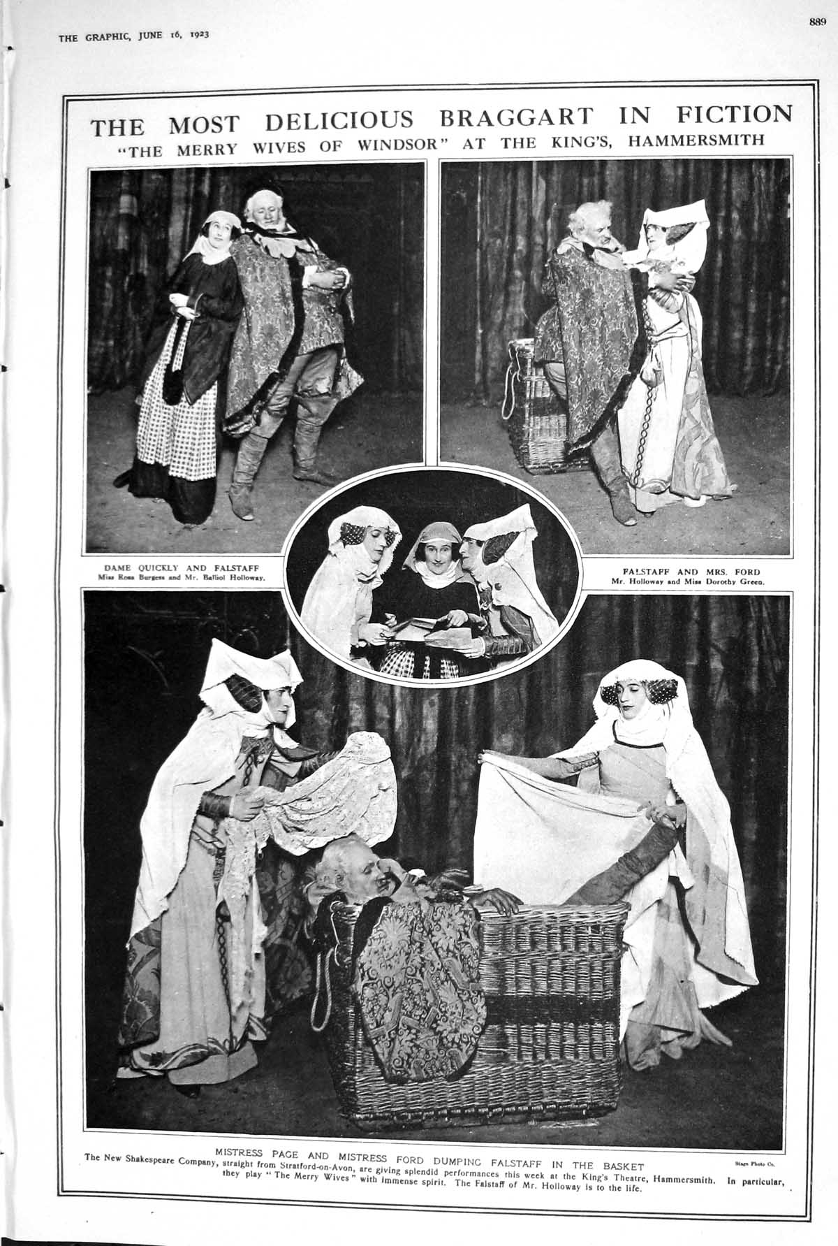 Old 1923 Merry Wives Windsor Hammersmith Fashion Candida Morocain Gow 20th