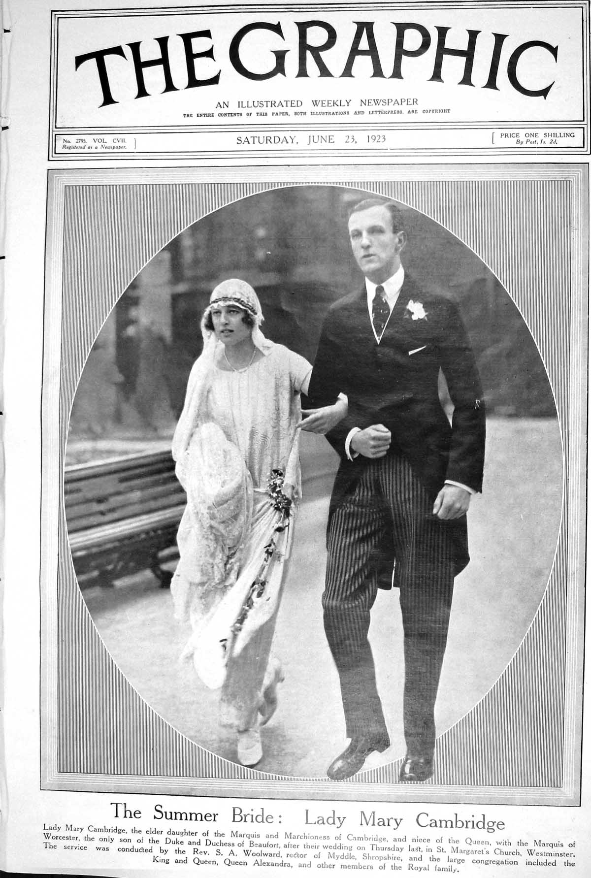 Old 1923 Summer Bride Lady Mary Cambridge Wedding Rose Petals Royal L 20th