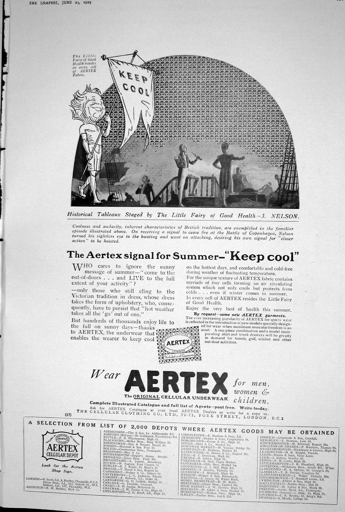 Old 1923 Aertex Signal Keep Cool Cellular Underwear London Nelson Cop 20th