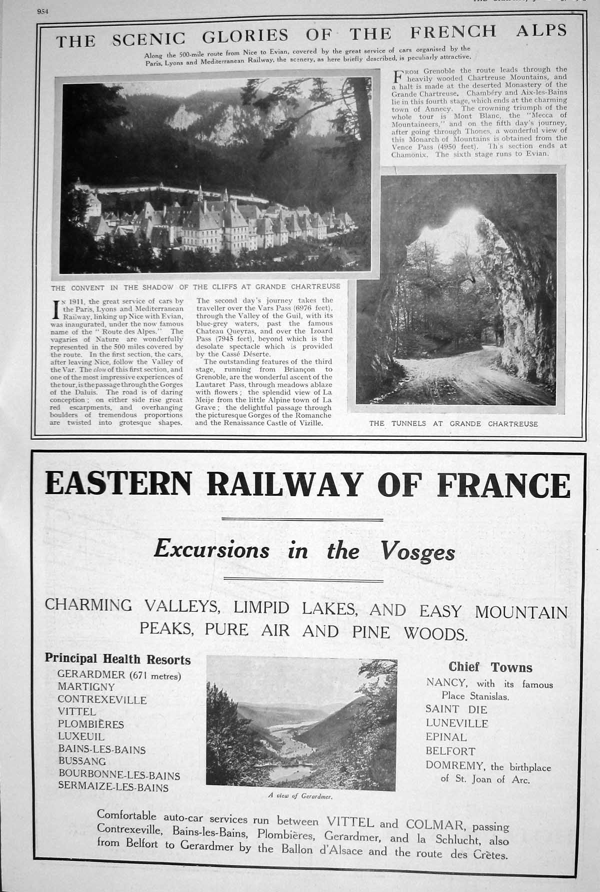 Old 1923 Railway France Alps Convent Grande Chartreuse Tobacco Cigare 20th
