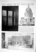 Antique Print 1925 St. Paul'S Cathedral Dome Crypt Negro Finger Dichroscope