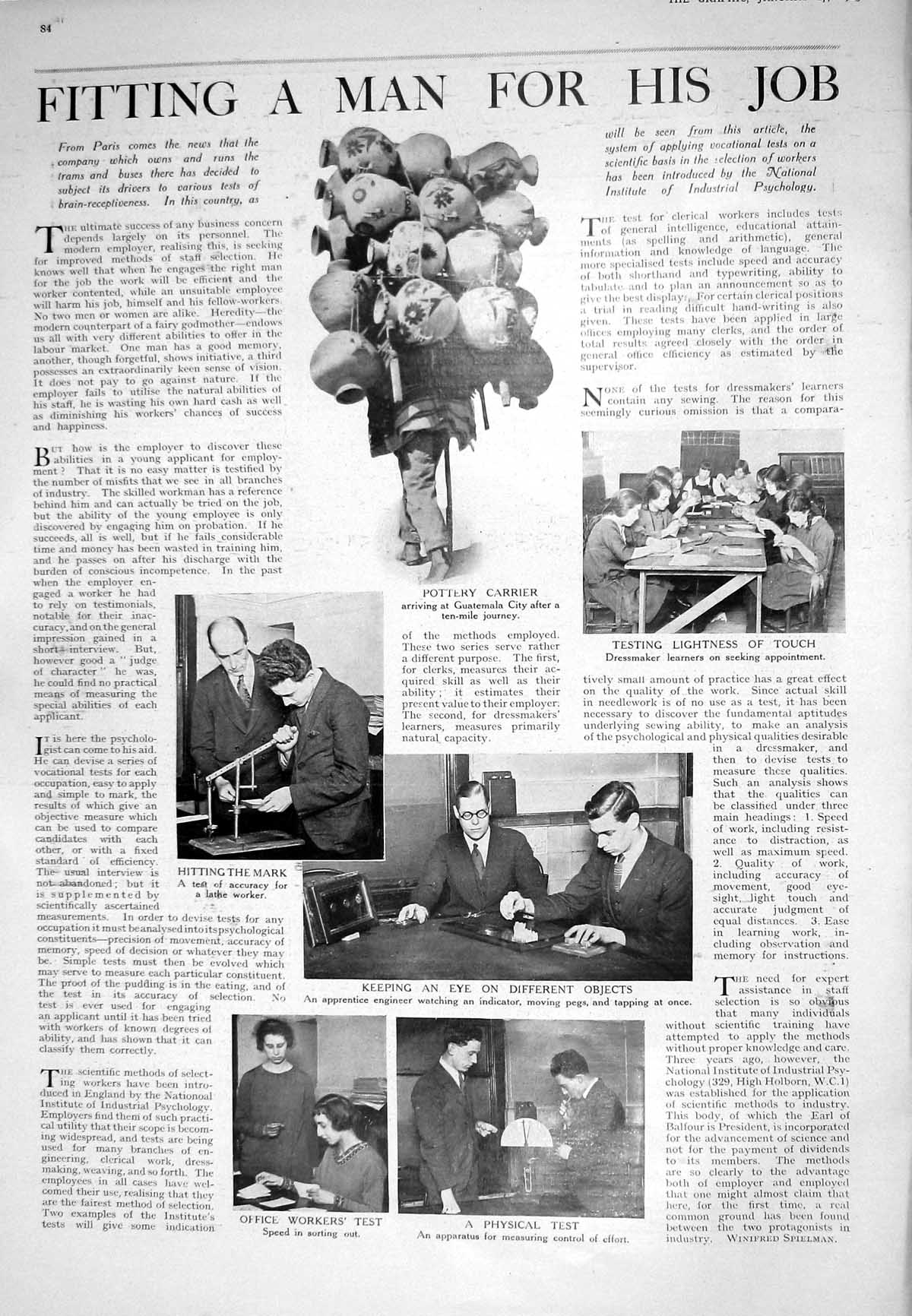 Old 1925 Dressmaker Pottery Carrier Lathe Worker Engineer John Consta 20th