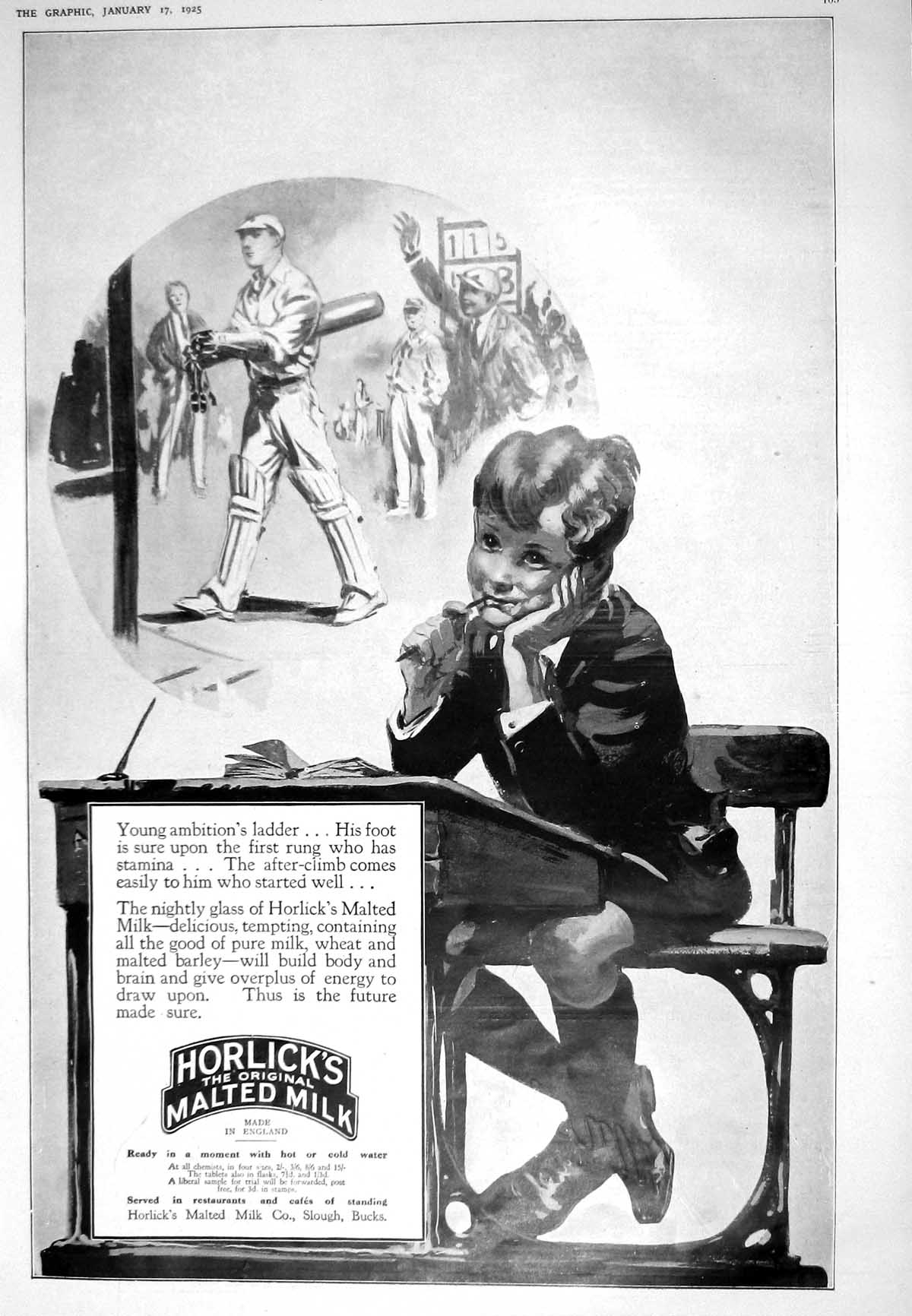 Antique Old Print 1925 Horlick'S Malted Milk Red Tape Scotch Whisky Scotland