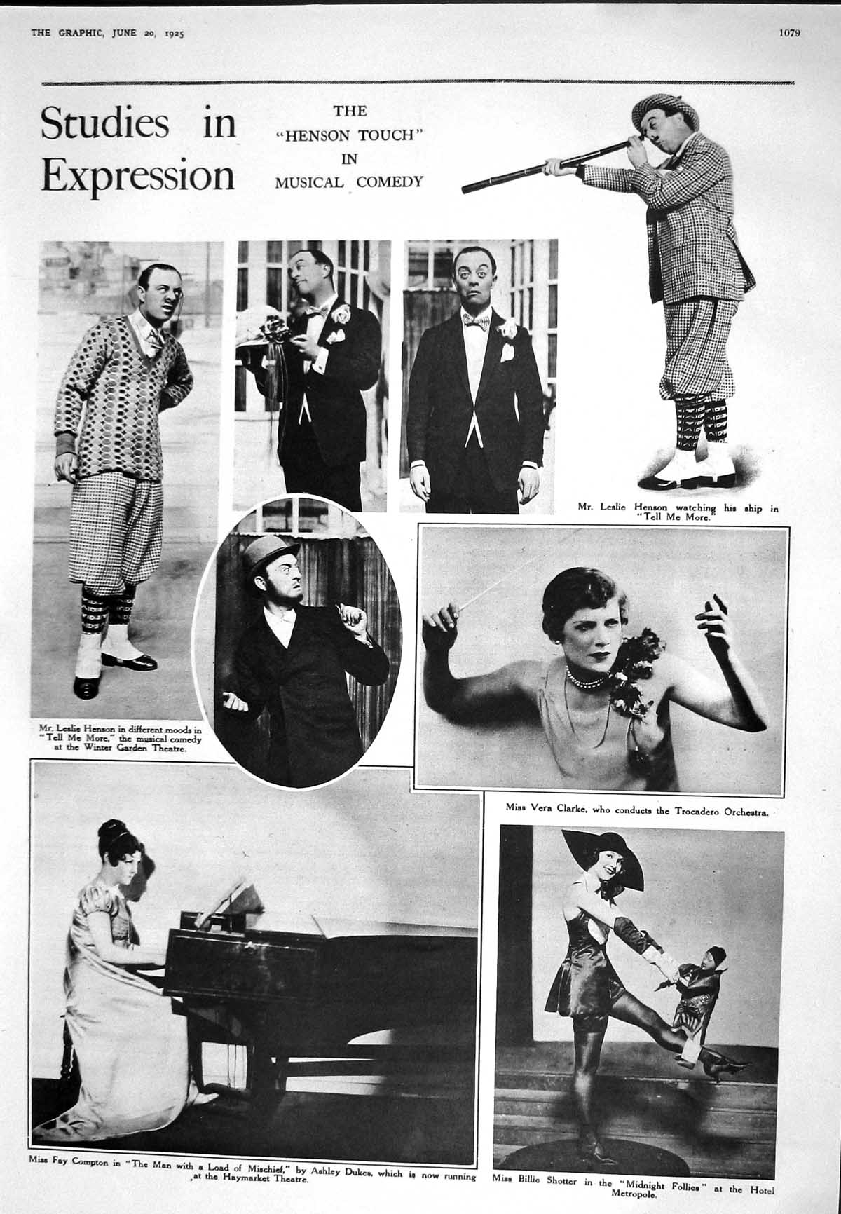 Old 1925 Musical Comedy Henson Touch Theatre Shotter Compton Vera Cla 20th