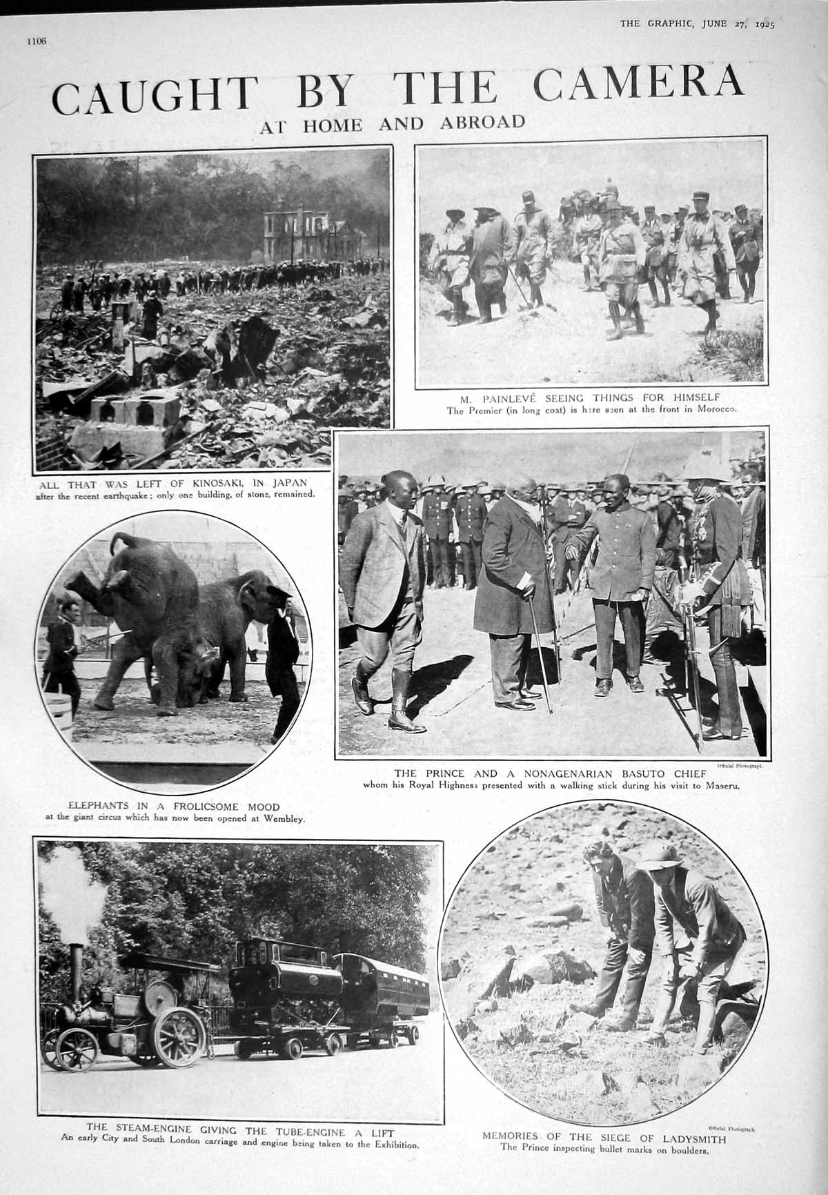 Old 1925 Kinosaki Japan Painleve Basuto Elephant Circus Train Cricket 20th