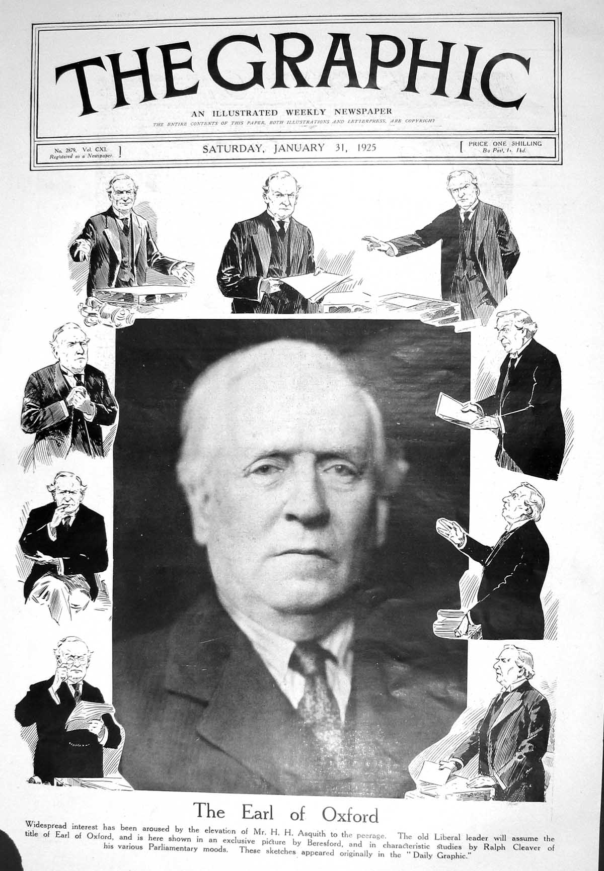 Old 1925 Earl Oxford Asquith Cricket Woolley Ponsford Kobenhayn Swede 20th