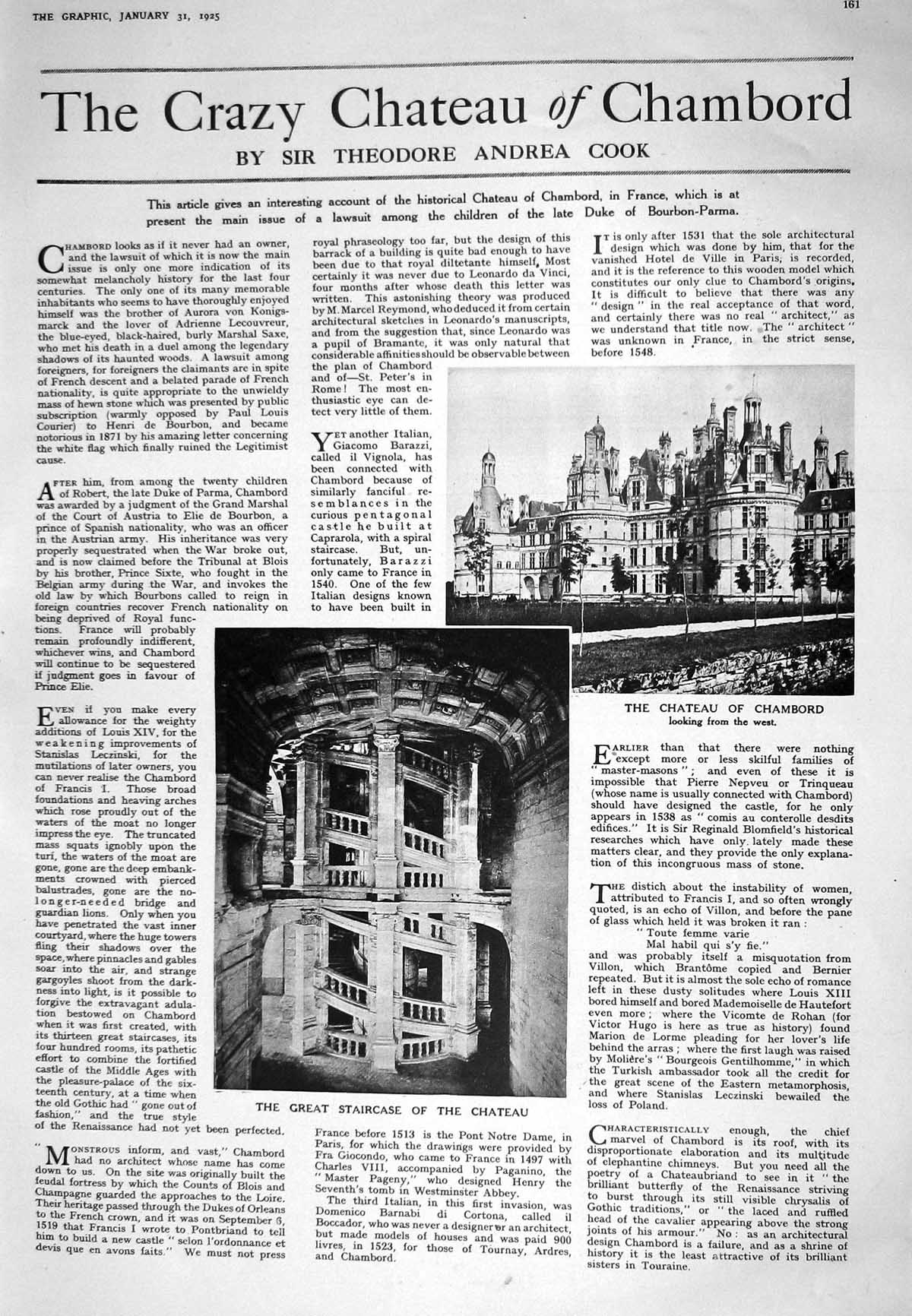 Old 1925 Chateau Chambord Staircase Hunting Hermione Bullough Alsatia 20th