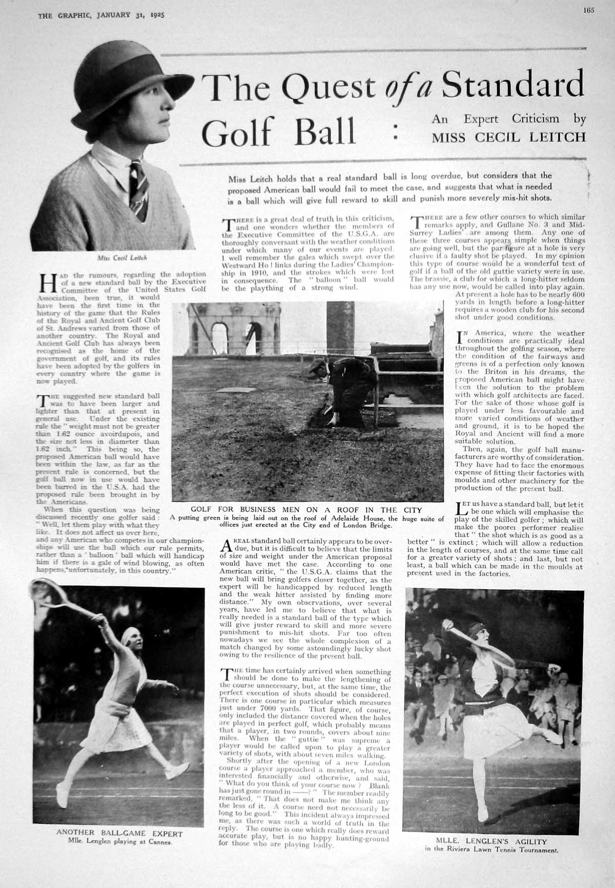 Old 1925 Cecil Laitch Golf Tennis Lenglen Sherlock Holmes Monkey Bank 20th