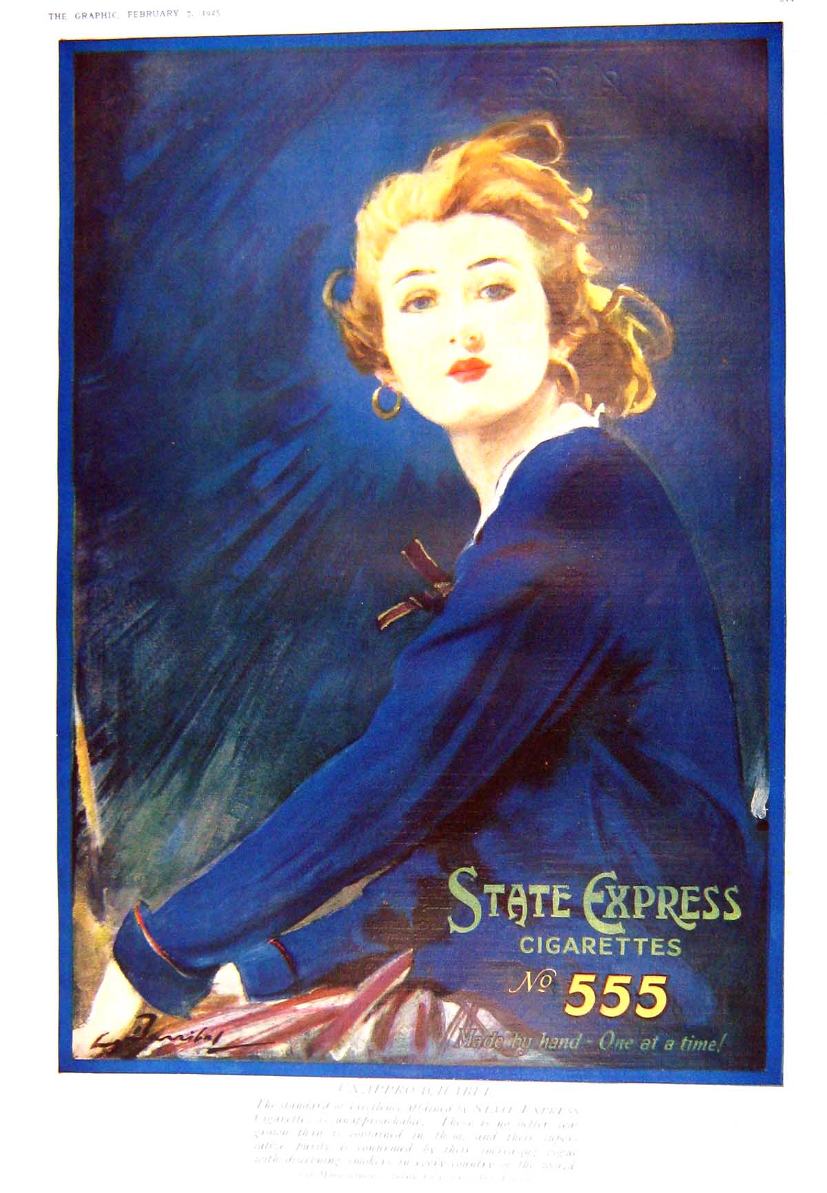 Antique Old Print 1925 State Express Cigarettes Violet Hunt Mrs Jack London