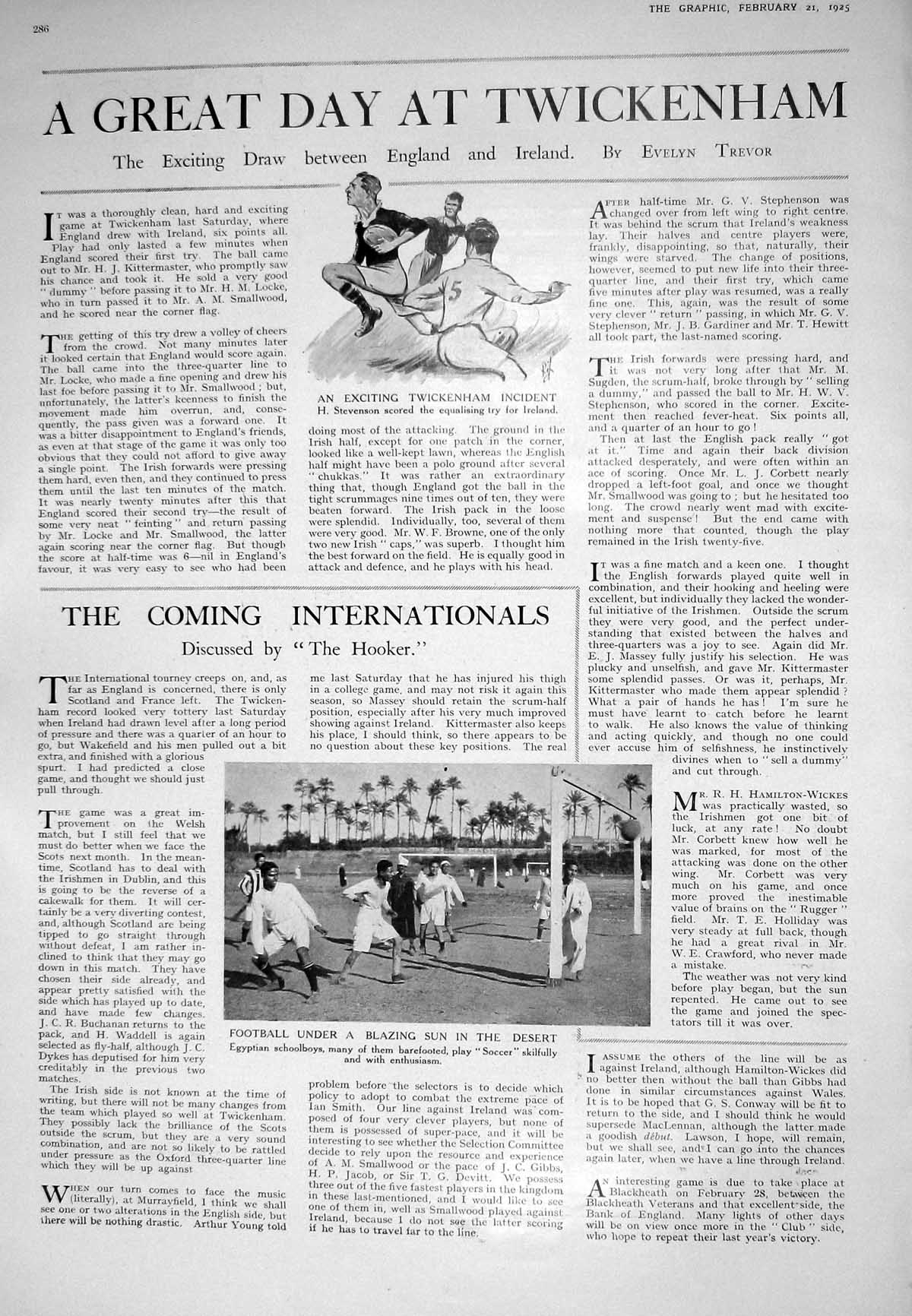 Old 1925 Twickenham Rugby Football Egypt Desert Pola Negri Cinema The 20th