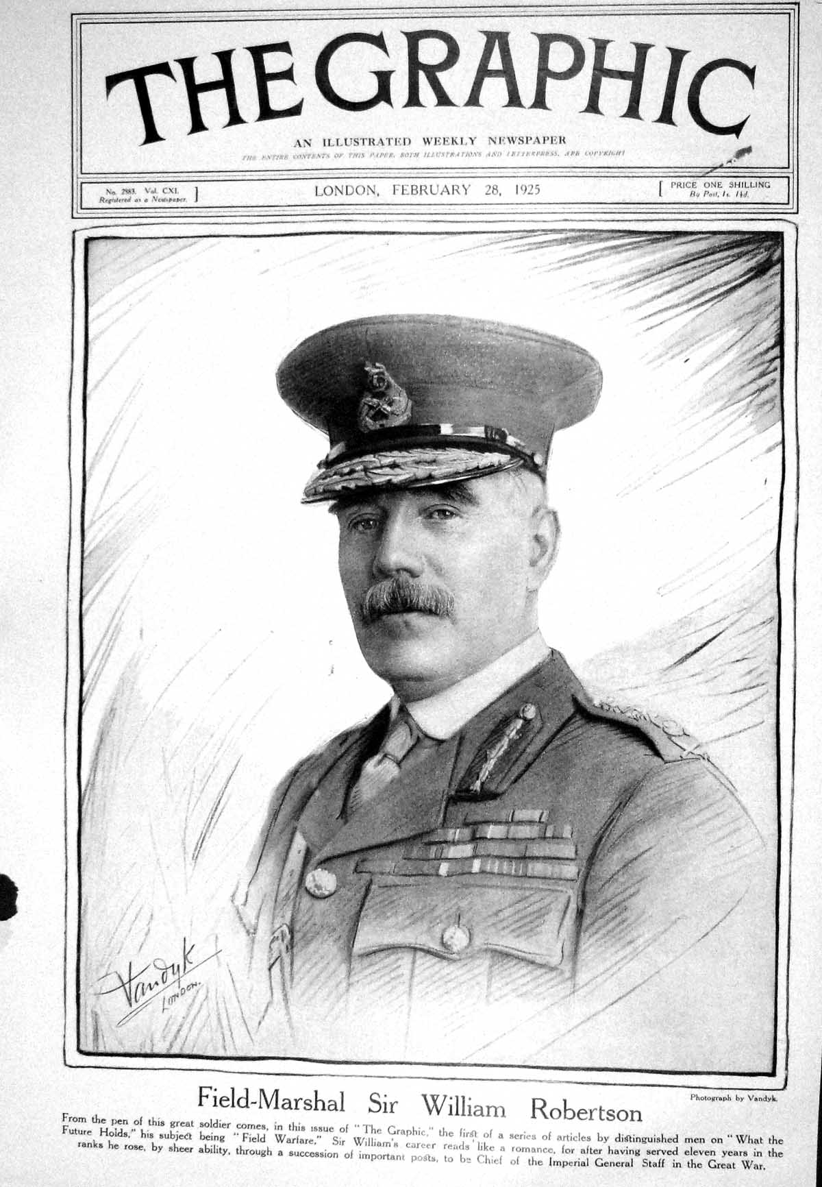 Old 1925 Field-Marshal William Robertson Ramsay Barrymore Allbutt Ero 20th