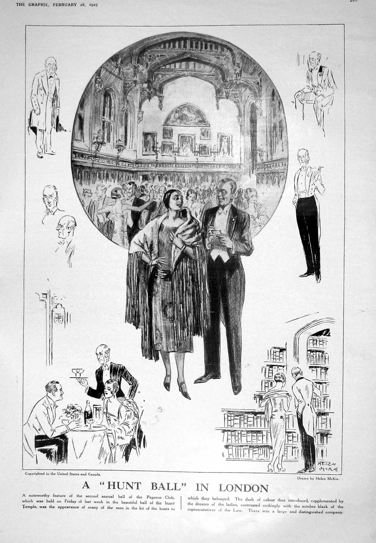 Old 1925 Hunt Ball London Pegasus Club Radiological Laboratory X-Ray 20th