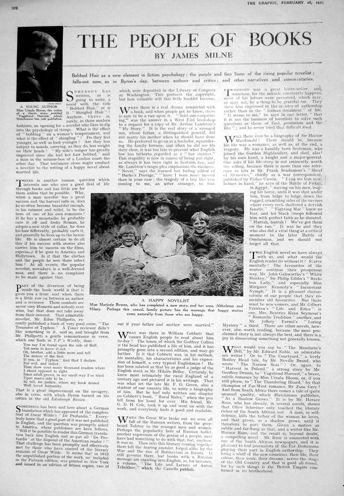 Antique Old Print 1925 Marjorie Bowen Althelstan Hilary Bloom Buchanan Whisky