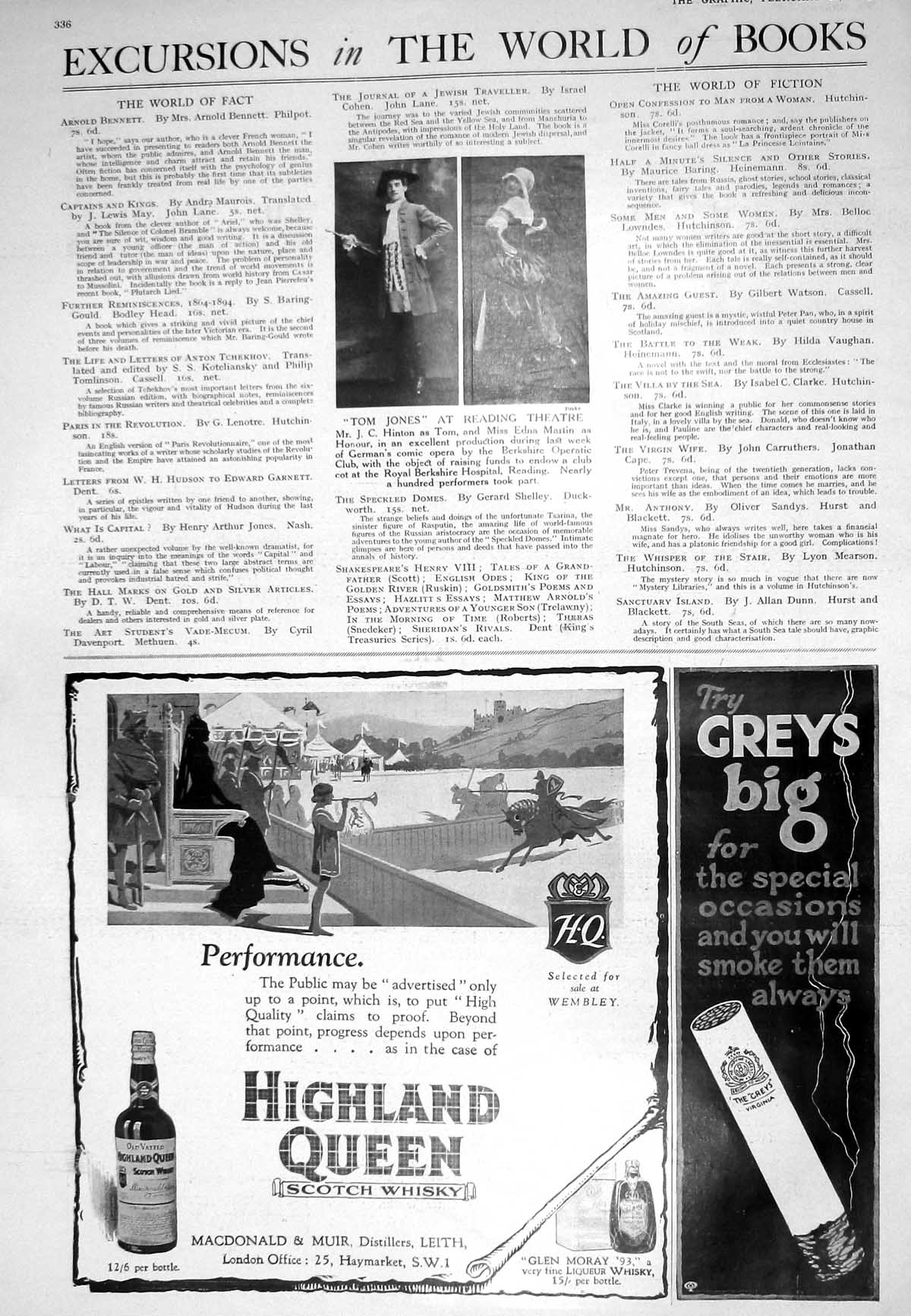 Old 1925 Tom Jones Reading Theatre Highland Queen Scotch Whisky Benge 20th