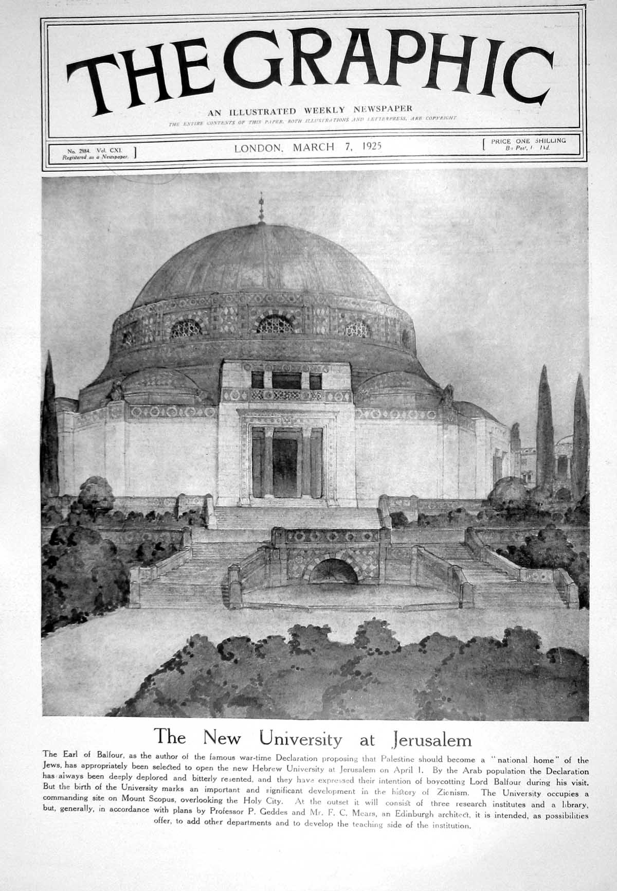 Old 1925 University Building Jerusalem Everard Hambro Oxford Boat Rac 20th