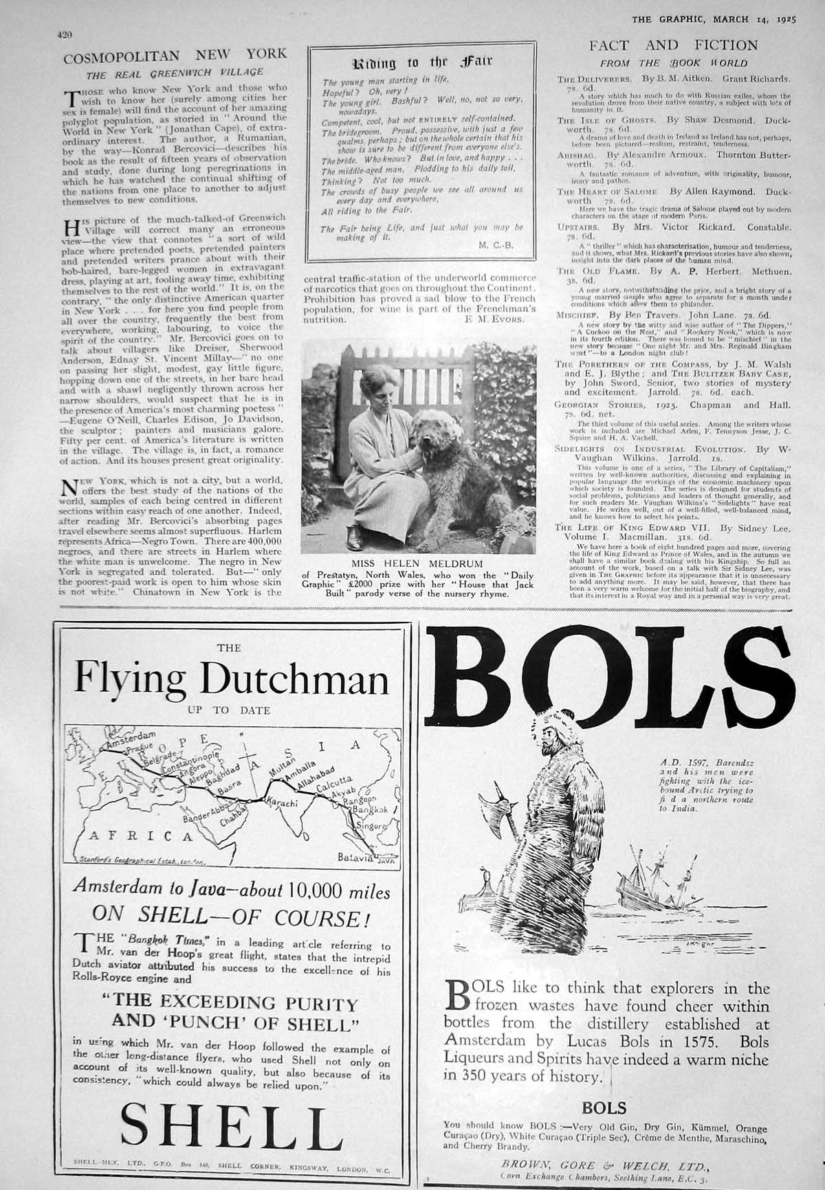 Antique Print 1925 Helen Meldrum Bols Shell Buchanan'S Scotch Whisky London