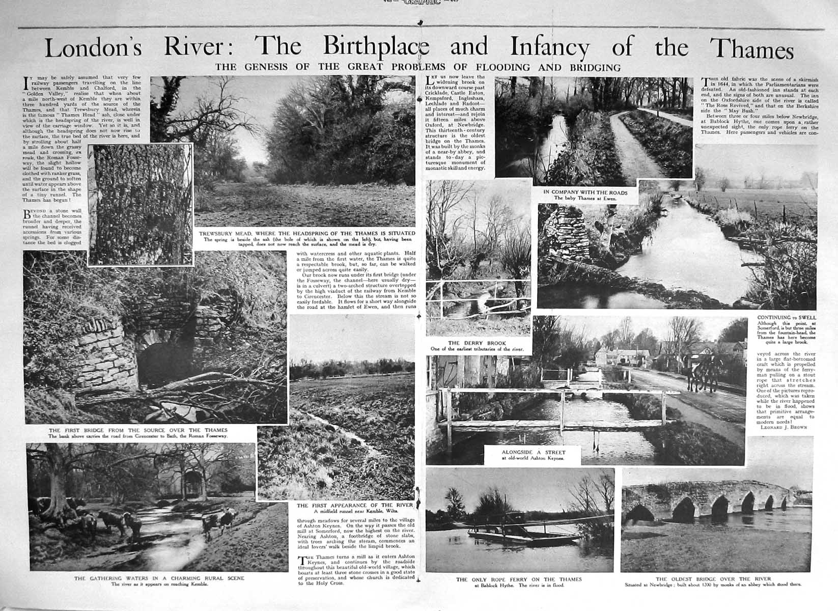 Old 1925 Italy Riviera Ventimiglia London River Thames Trewsbury Keyn 20th