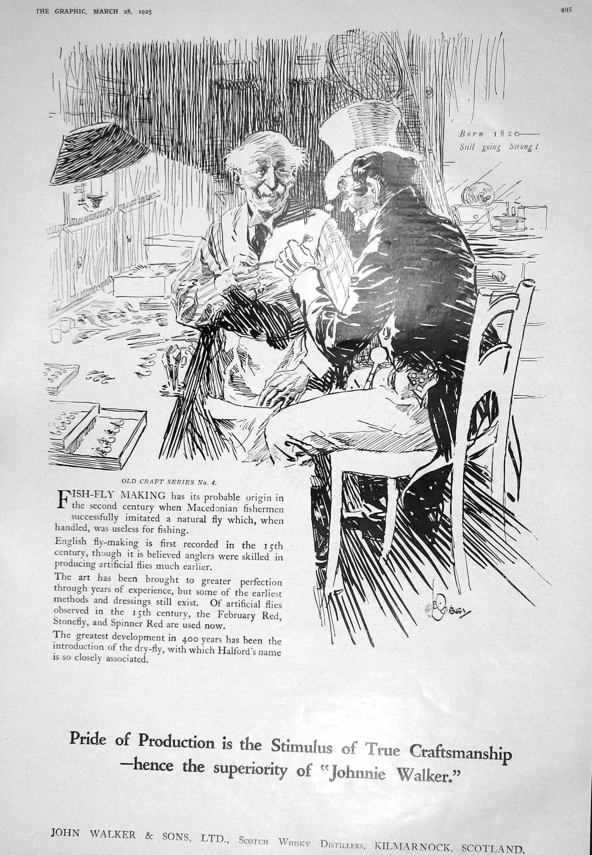 Old 1925 Advertisement John Walker Scotch Whisky Kilmarnock Scotland 20th