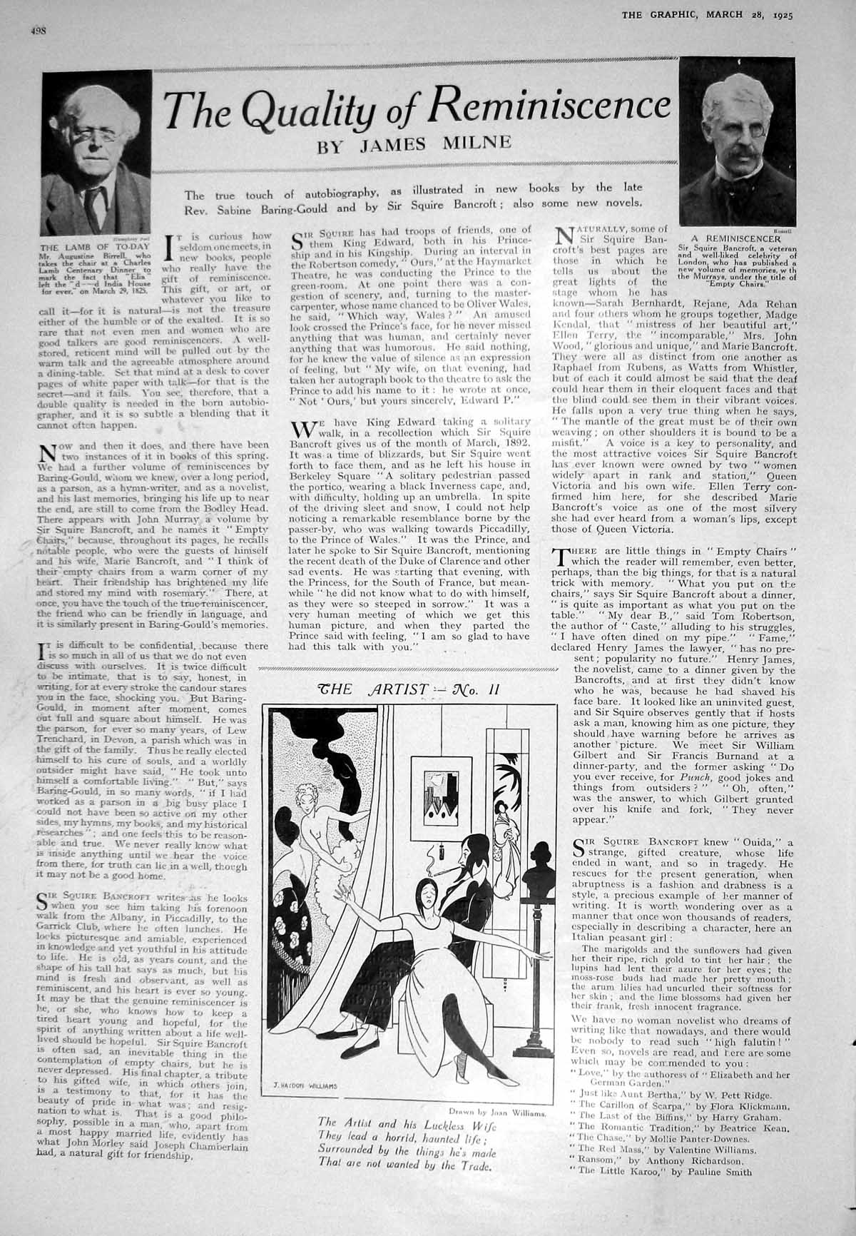 Old Print 1925 Squire Bancroft Augustine Birrell John Haig Scotch Whisky 20th