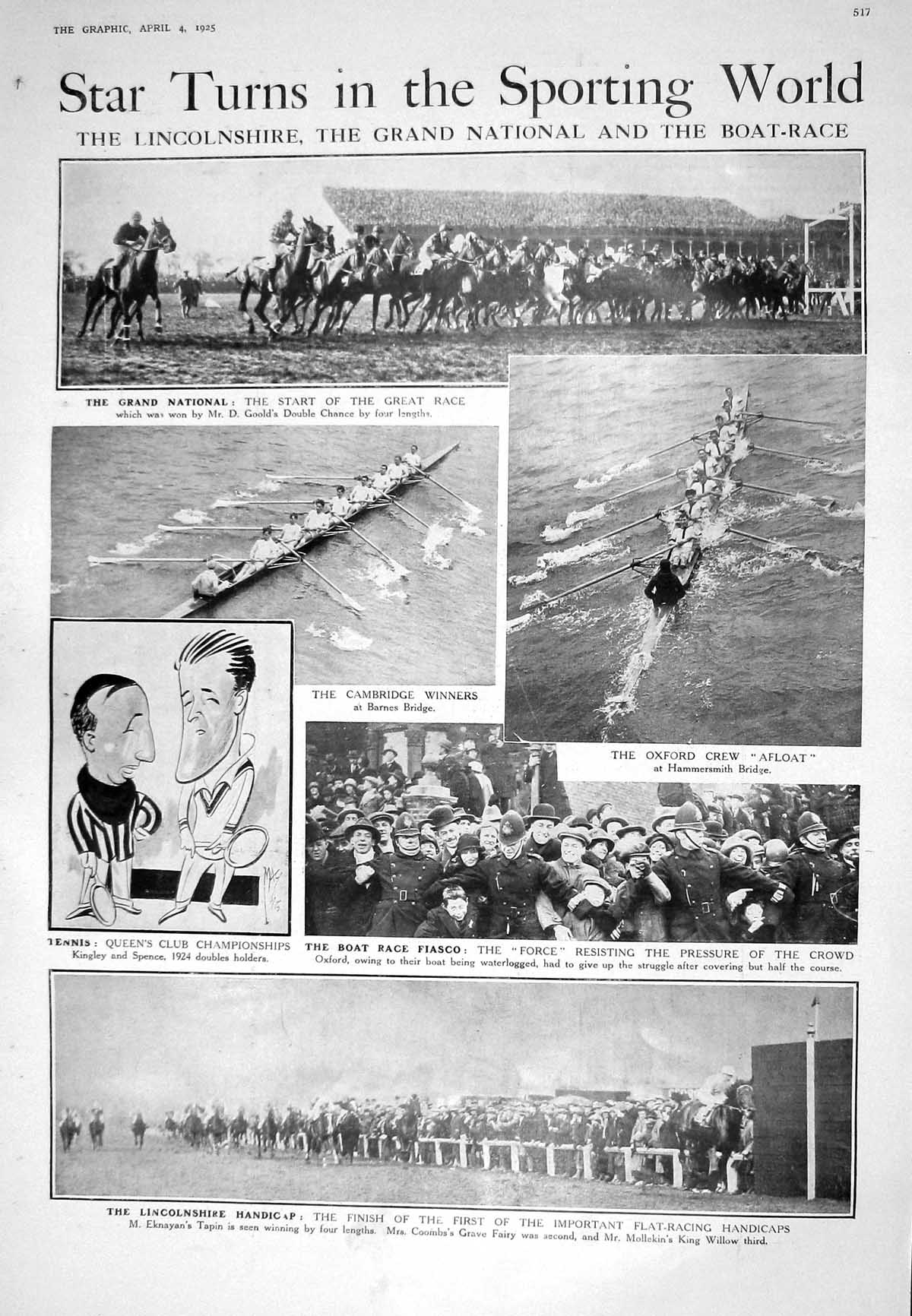 Old 1925 Grand National Horse Racing Tapin Chance Oxford Boat Race Ca 20th
