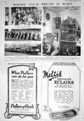 Old Print 1925 Bread Oven London Flour Mill Meltis Harvey Nichols Lancia 20th