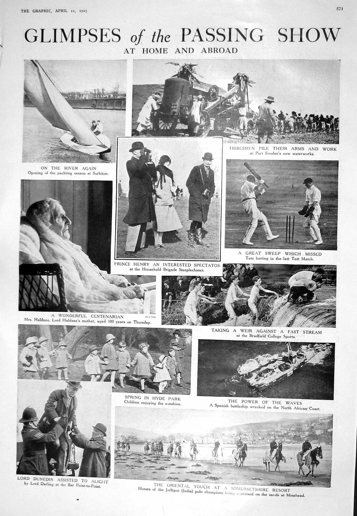 Old 1925 Cricket Haldane Yacht River Hyde Park Lord Dunedin Darling T 20th