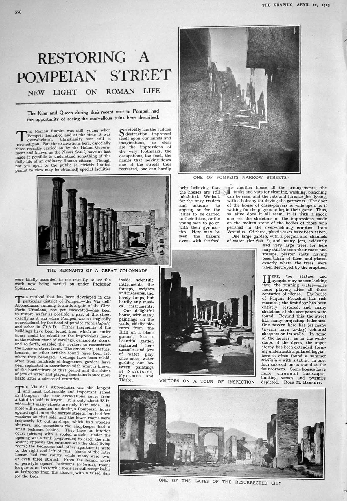 Old 1925 Pompeii Colonnade Roman City Art Christ Emmaus Poupees Earl 20th