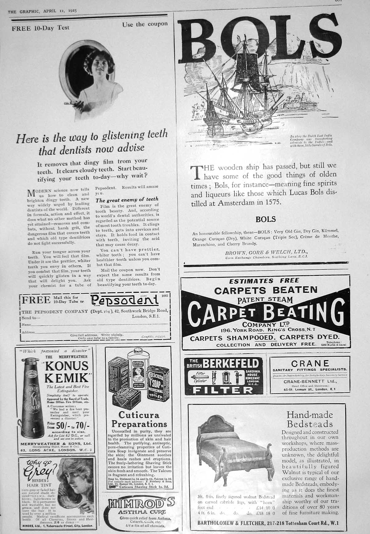 Antique Old Print 1925 Bols Carpet Beating Bartholomew Konus Kemik Himrods 20th