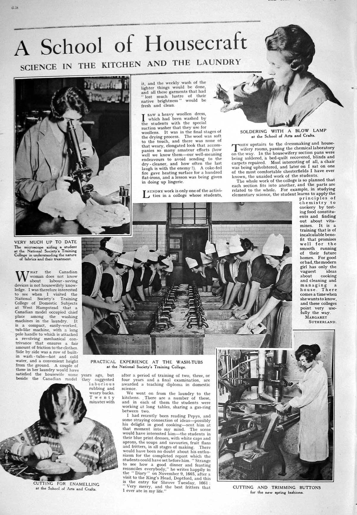 Old 1925 School Science Microscope Laundry Viola Baring Wedding Gown 20th