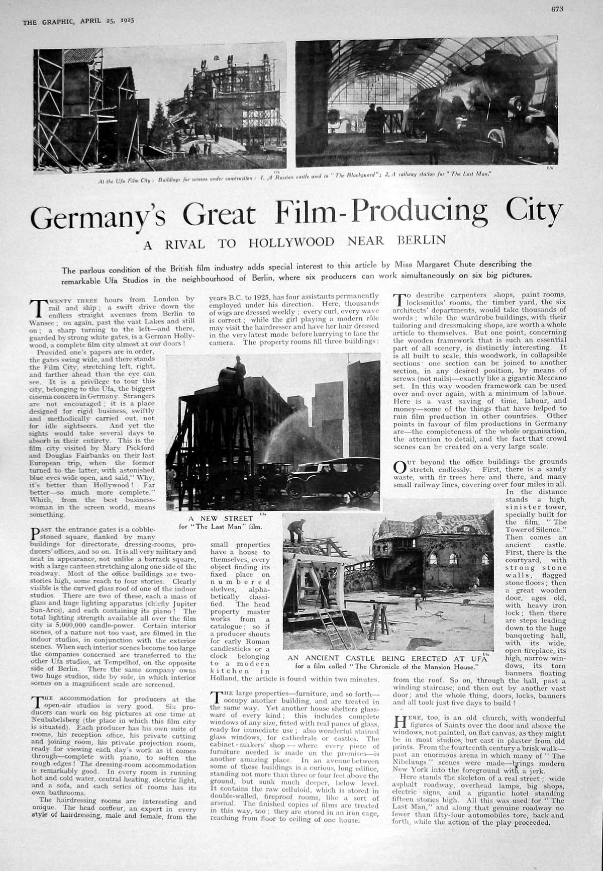 Old 1925 Germany Film Producing Castle Ufa Princess Juliana Holland Q 20th