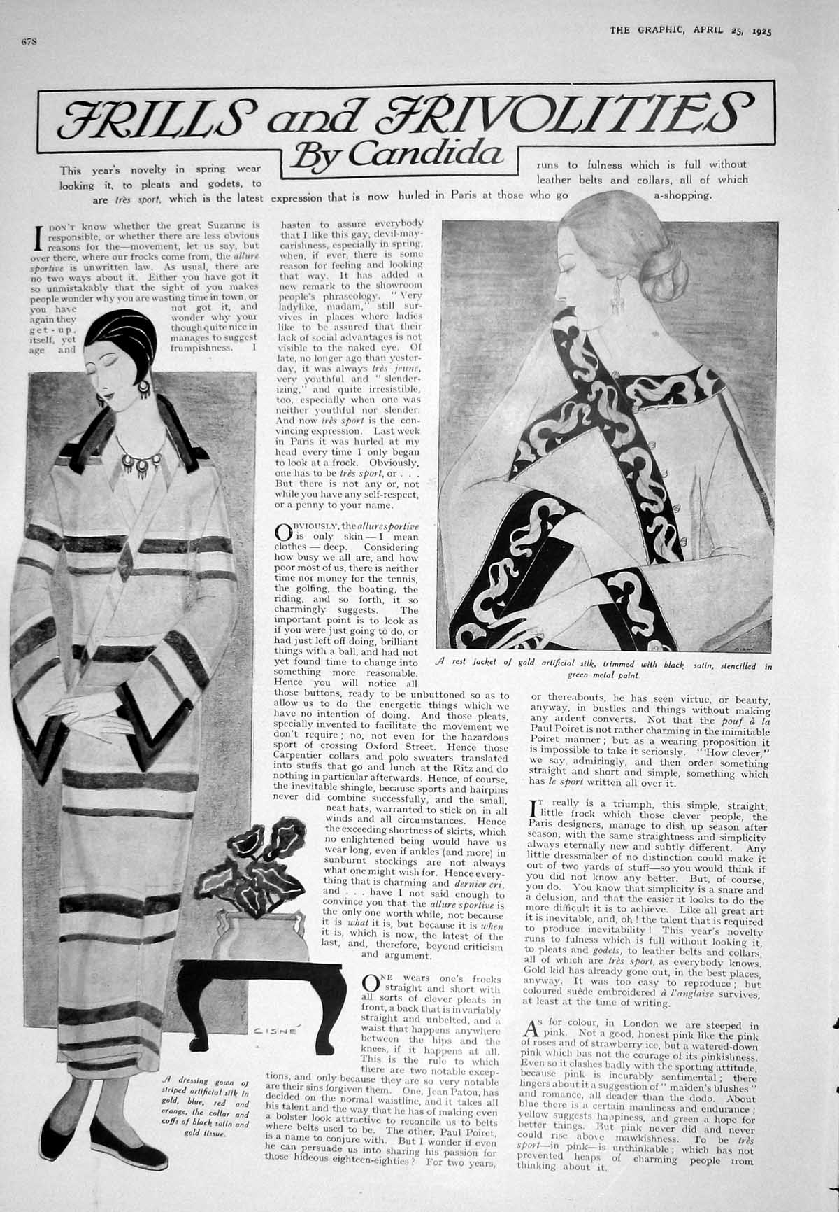 Old 1925 Ladies Fashion Dressing Gown Candida Haig Scotch Whisky Mark 20th